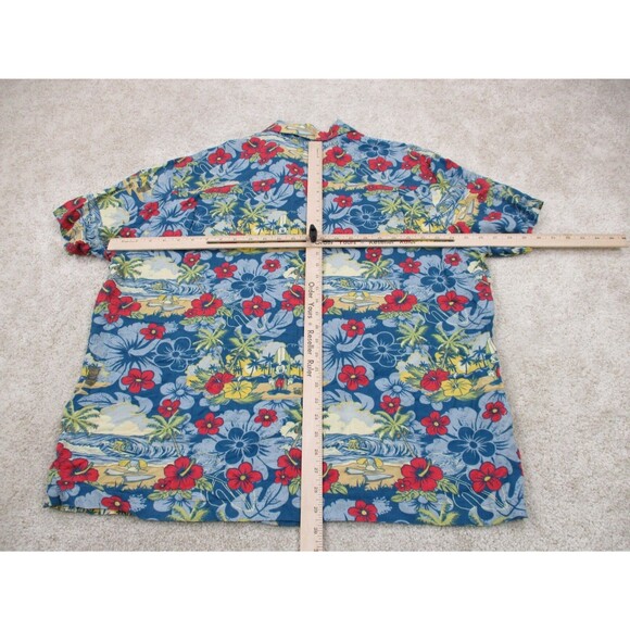 Disney Parks Shirt Mens Large Mickey Mouse Pluto Surfing Tiki Hawaiian Aloha - Picture 7 of 11